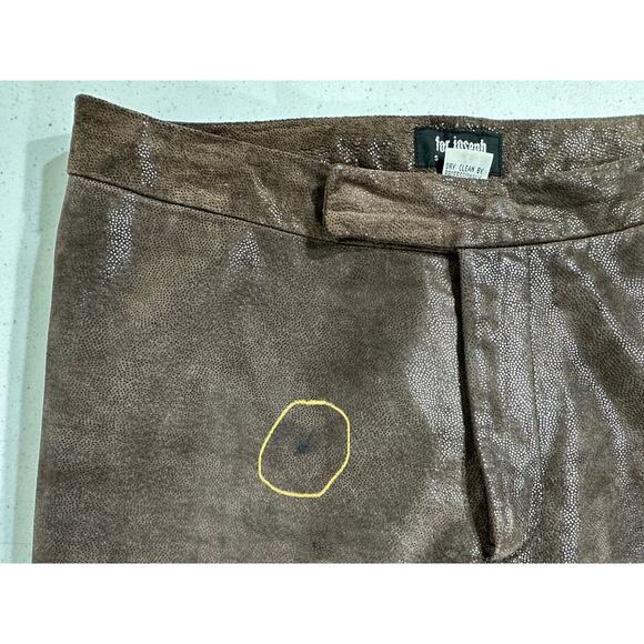 For Joseph Suede Pants Size 28 Brown Leather Straight Leg Lined READ - Picture 14 of 14